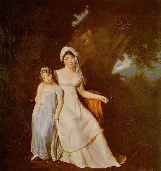 Marguerite Gerard Mme de Stael et sa fille oil painting picture